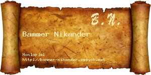 Bammer Nikander névjegykártya
